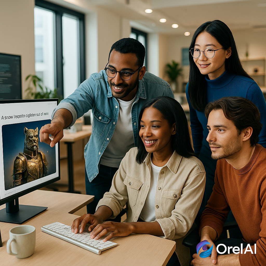 Team collaborating with OrelAi